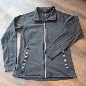 Fleece Lined Athletic Dark Gray Jacket Women Large